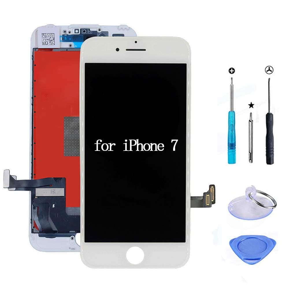 URSEND Compatible with iPhone 7 LCD Digitizer Screen Replacement Display Touch Assembly Front Panel White (4.7'') with 3D Touch + Free Repair Tools Kit