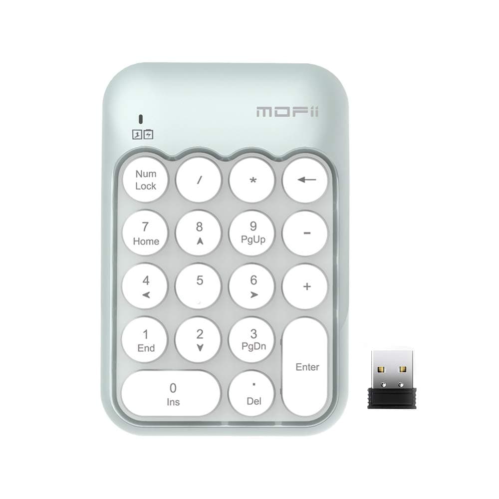 Numeric Keypad, Attoe USB Wireless Numeric Keypad, Portable Slim 18-Key Mini Cute Number Pad for Laptop Desktop PC…