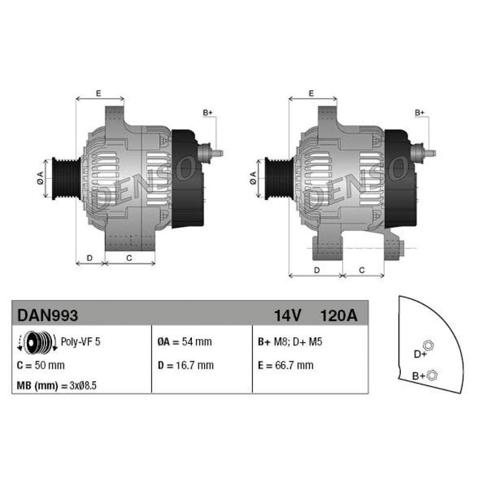 Denso DAN993 Alternator