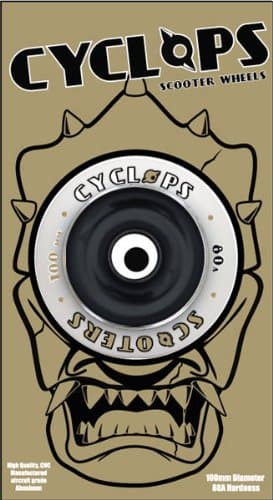 Cyclops Scooters Solid Alloy Core Wheel (Black/White, 100-mm)