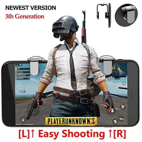 Metal Mobile Game Controller, HLG Fire Button Aim Key Buttons L1R1 for PUBG/Rules of Survival/Fortnite/Survivor Royale/Critical Ops,Cell Phone Game Shooter Controller for Android IOS(1 pair 1R1L)