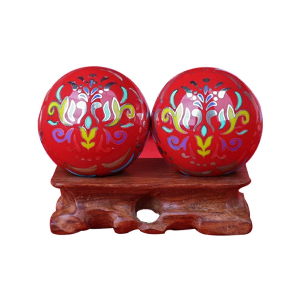 Laogg Baoding Balls Chinese,Finger Exercise Stress Relief Baoding Balls Relaxation Handballs Red