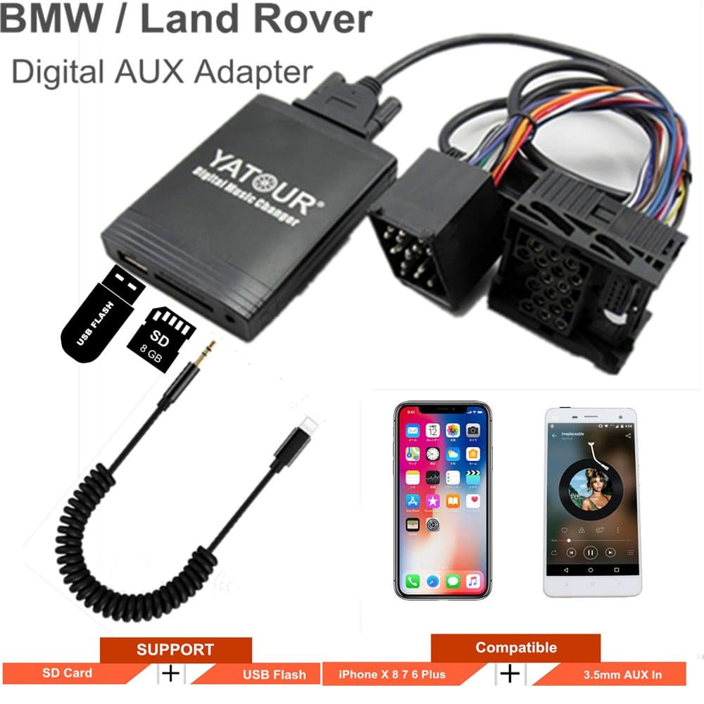 Stereo AUX Adapter, Digital Car Input Interface with SD Card, MP3, 3.5mm AUX in, Music Player for 1991-2005, Land Rover 1999-2005 Part of Model(M06- 1)