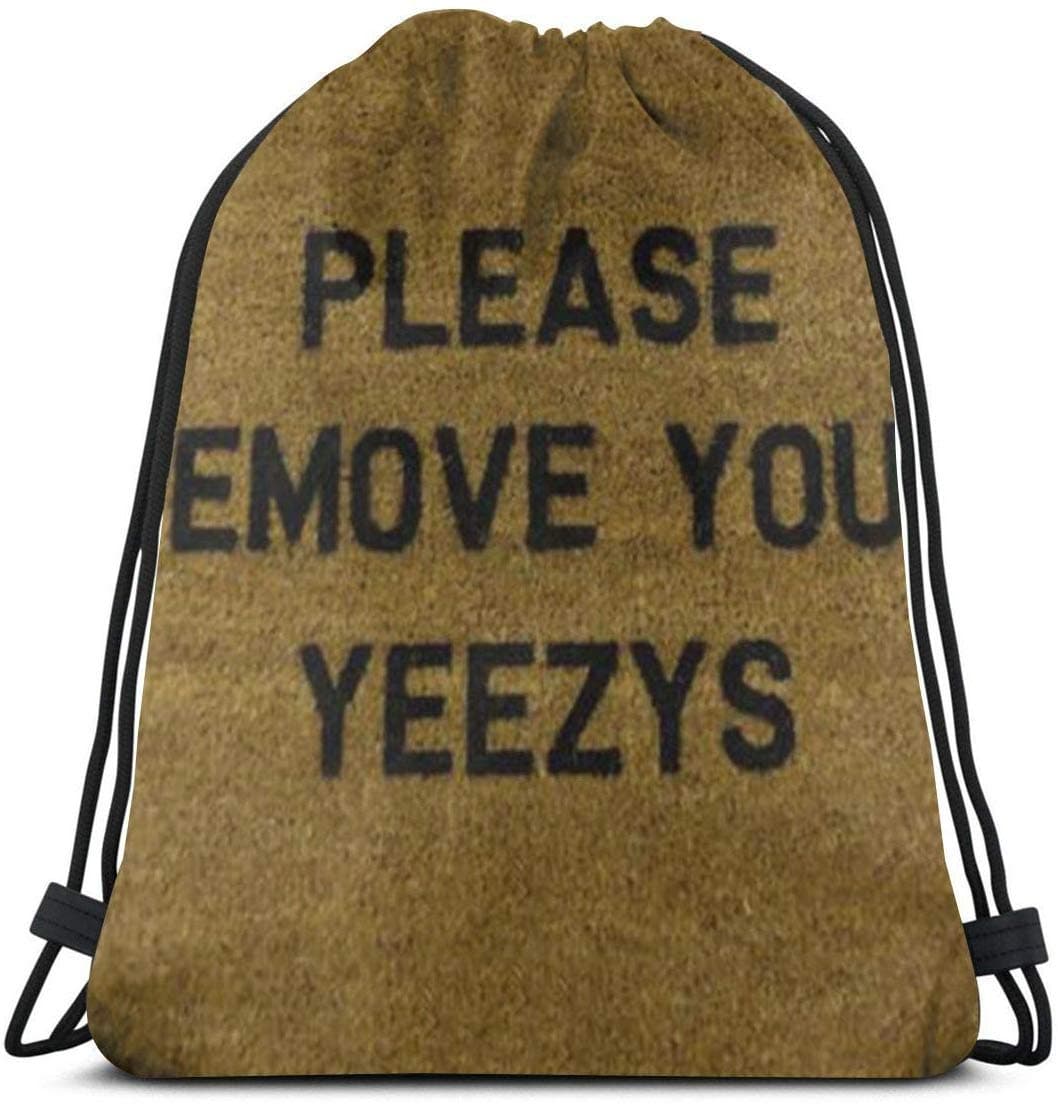 Please Remove Your Yeezys 3D Print Drawstring Backpack Rucksack Shoulder Bags Gym Bag For Adult 16.9"X14"