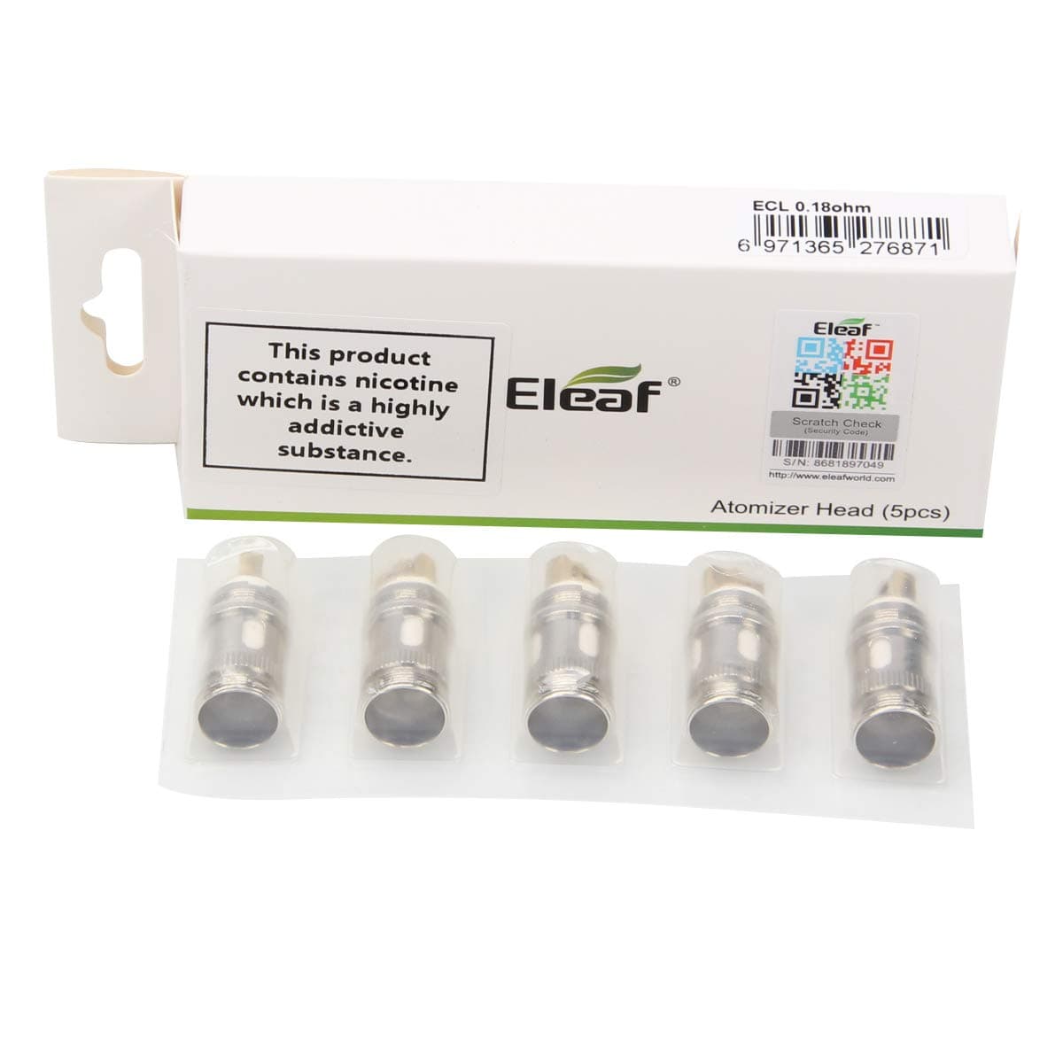 Eleaf ECL 0.18ohm Head Atomizer Coils Head Consisted of Dual SS316 Coils(No Nicotine)