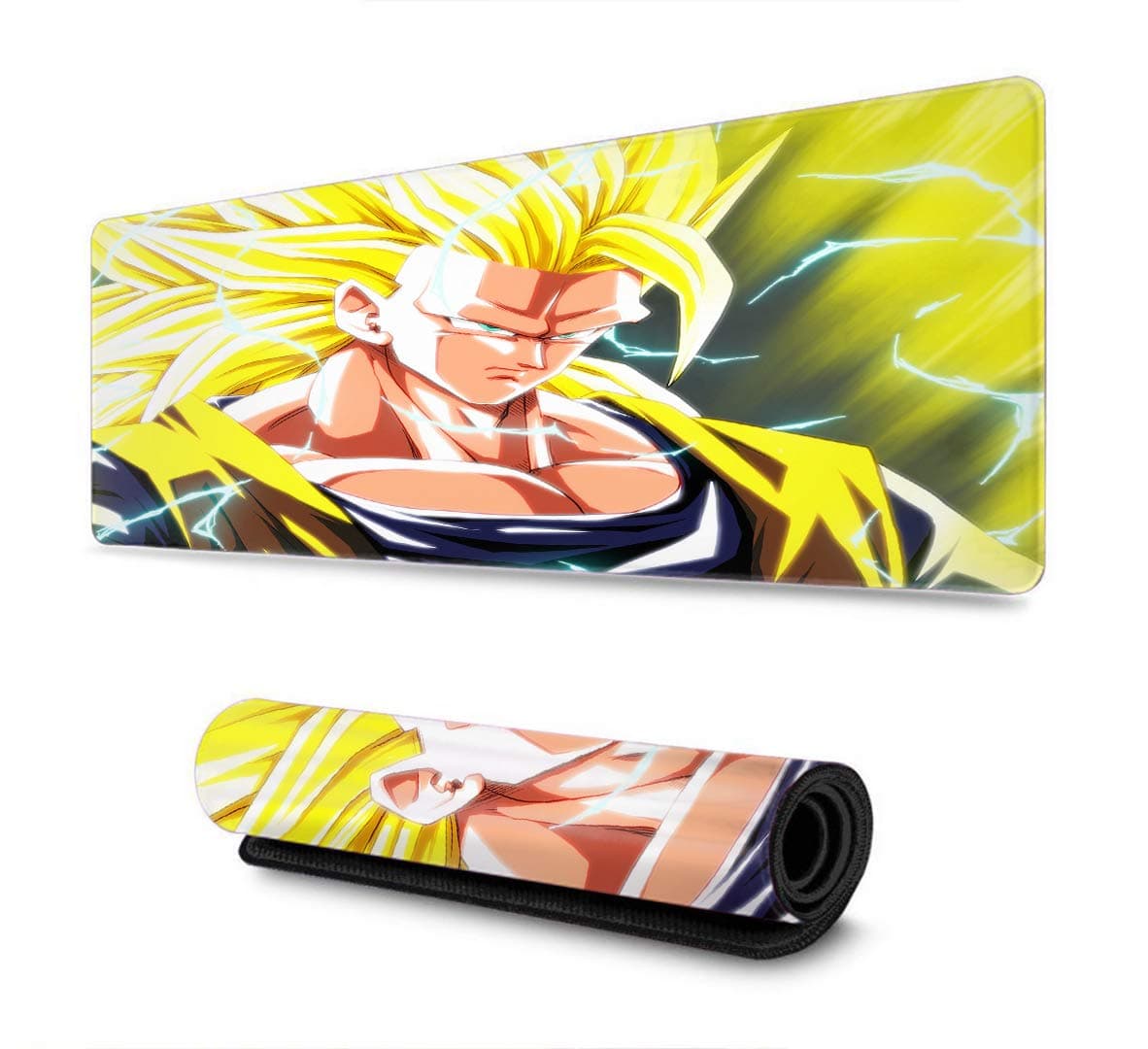 Computer Keyboard Mouse Mat Mousepad Stitched Edges for PC Computer Laptop forBall Dragon z Kakarot Super Z Son Goku Mousepad(15.8x35.5x0.2 in)