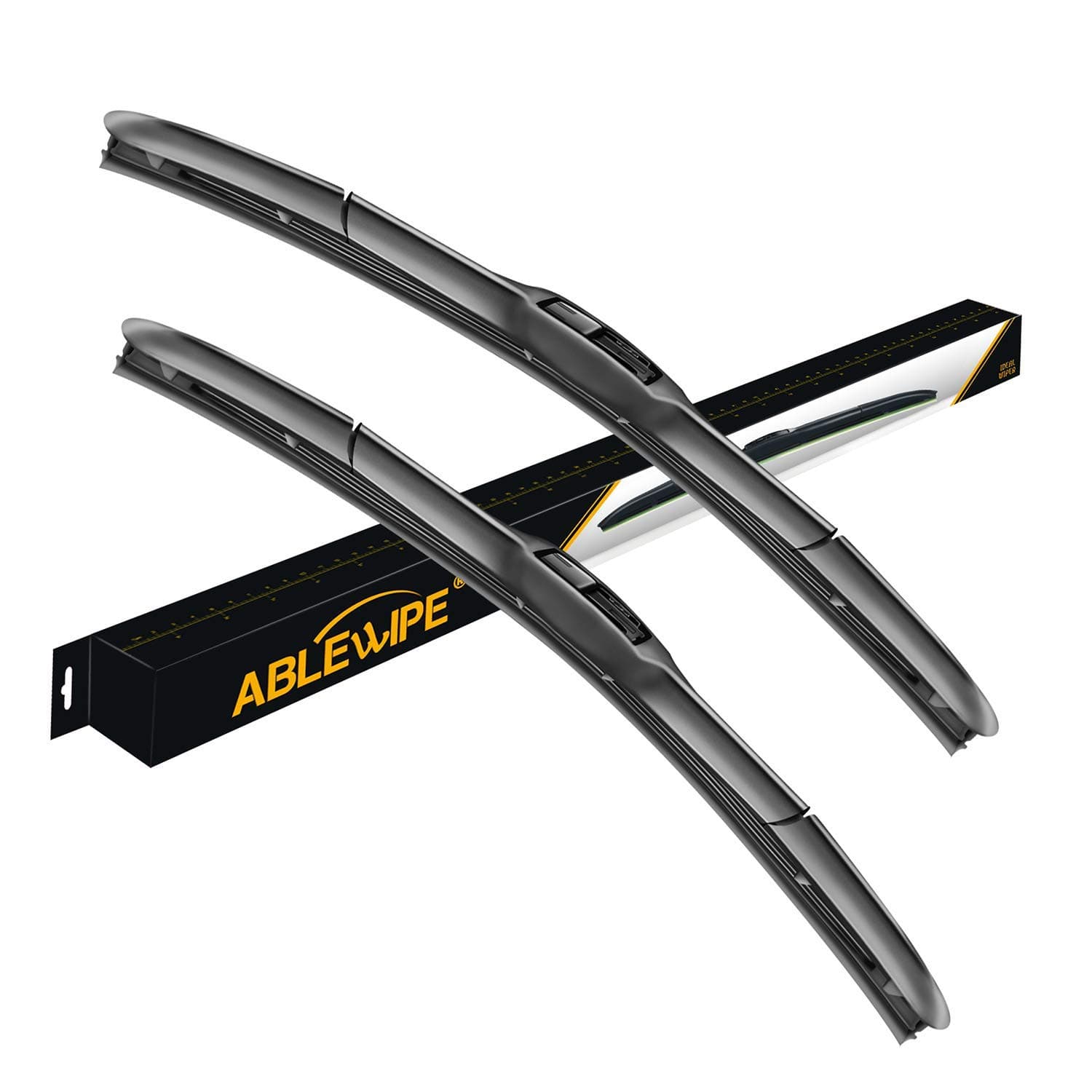 ABLEWIPE Windshield Wiper 26" + 22" Front Window J/U Hook Wiper Blades Model 18O13B(Set of 2)