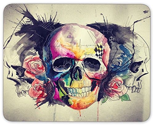 Colored Skull Head Design Personalized Rectangle Desktop Mousepad Mouse Pad (24 x 20 cm)