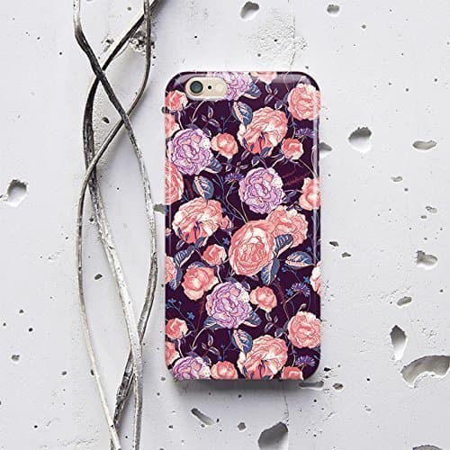 WolfCase Phone Plastic Case for Apple iPhone 7 Plus iPhone X 10 8 Plus iPhone 6 6S Plus iPhone 5 5S 5C, Full Wrap Sublimation Flowers, AW1527