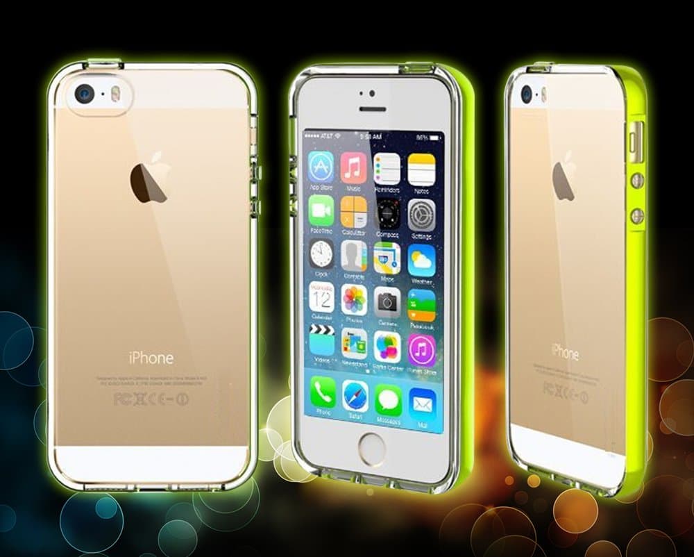 Apple iPhone 6 Plus Case LED Light up Case by Waloo Uses Flash from Camera (Yellow)