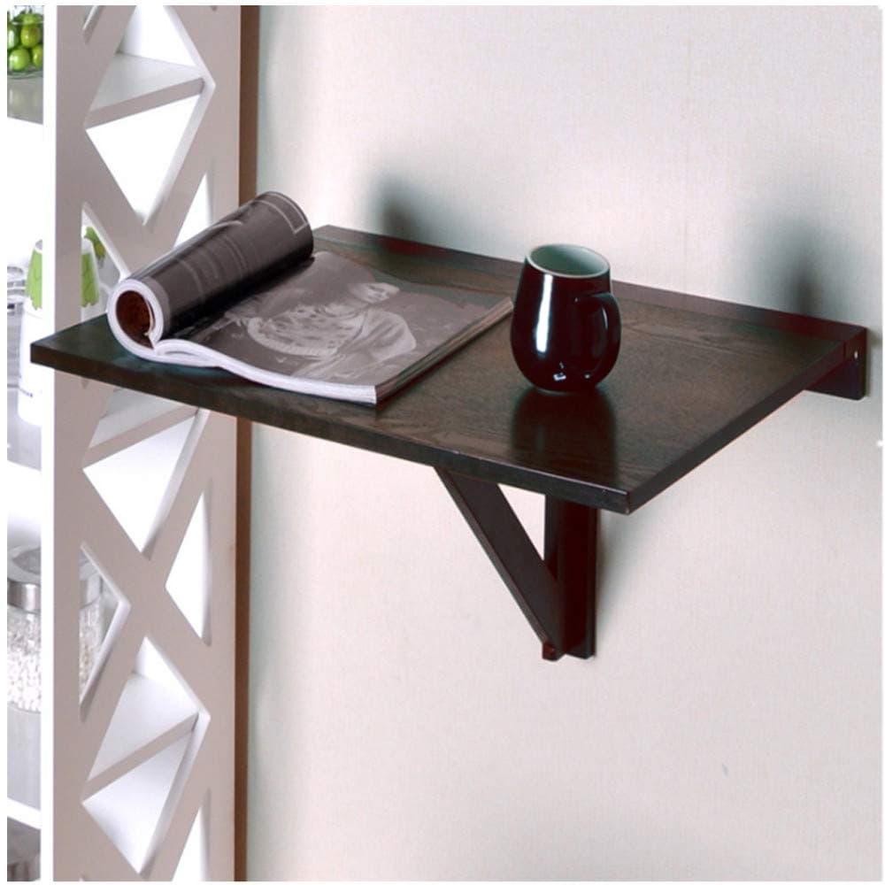 Xesvk Wall-Mounted Table, Drop-Leaf Wall Mounted Table, Floating Table Space Saving Hanging Table for Study, Bedroom, Bathroom or Balcony, Folding Table (Coffee)