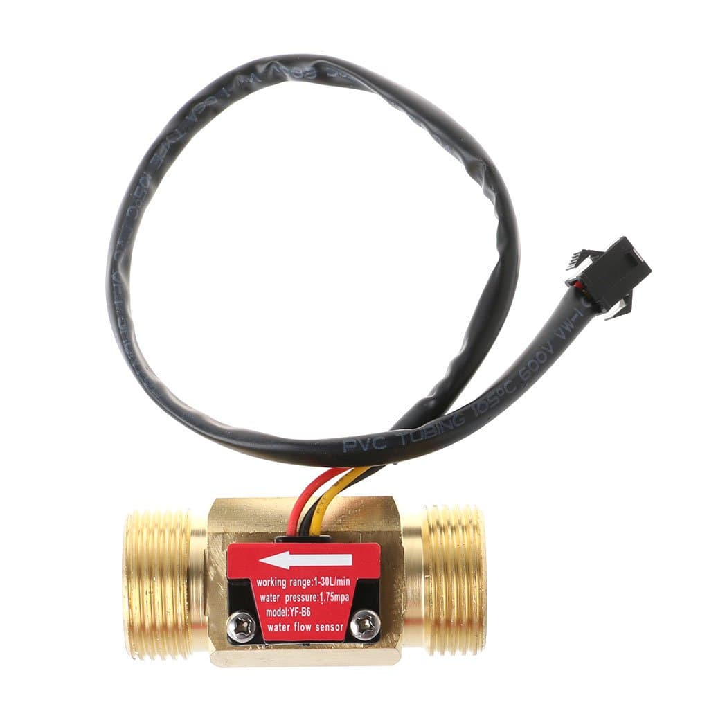 ESden Water Flow Sensor G3/4" Hall Flowmeter Switch DN20 1-30L/min Liquid Flow Meter