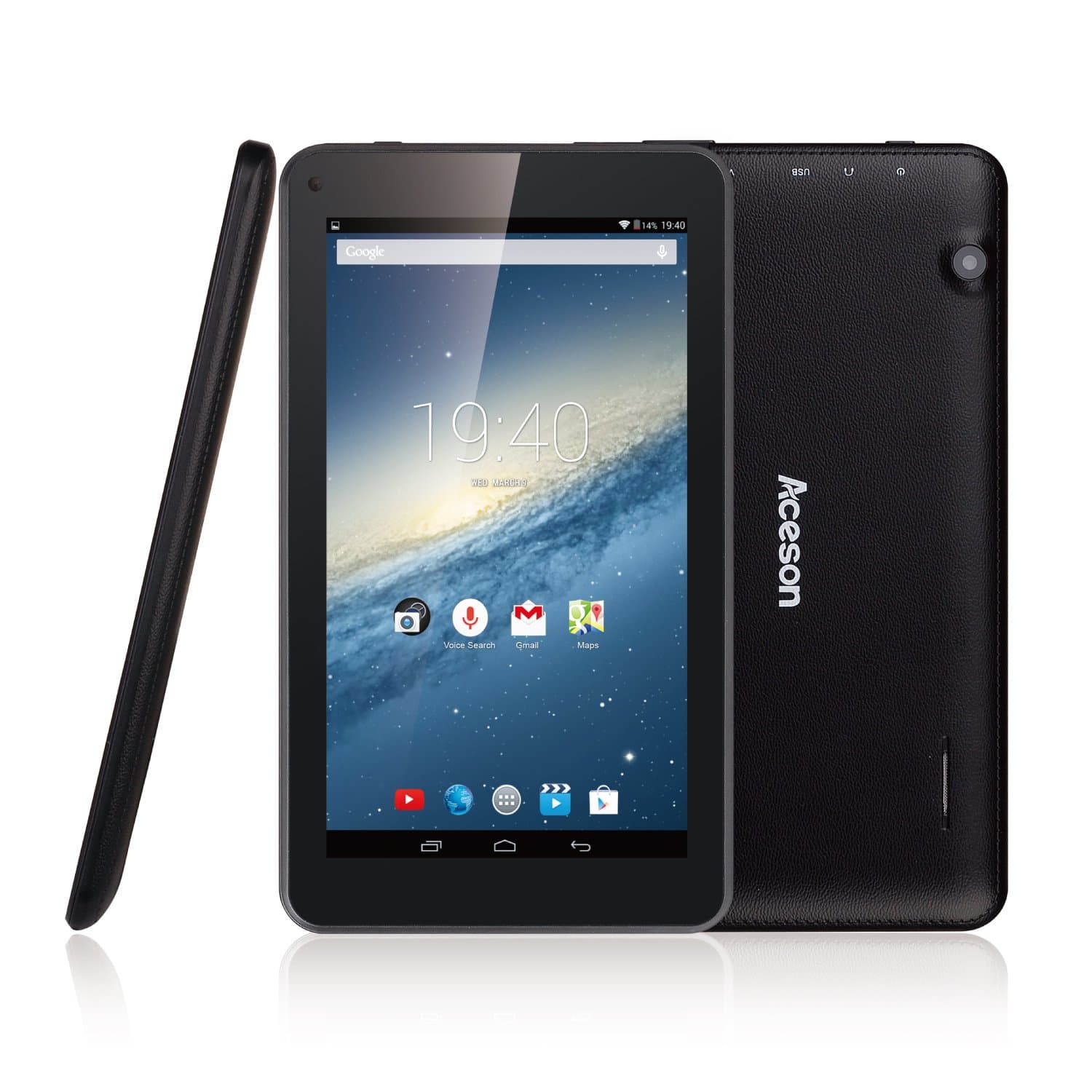 Promotion - Aceson A7 7” Quad Core Google Android Tablet PC, Android 5.1OS, IPS Display, 1GB RAM, 8GB Storage, Bluetooth 4.0, Dual Camera – Black