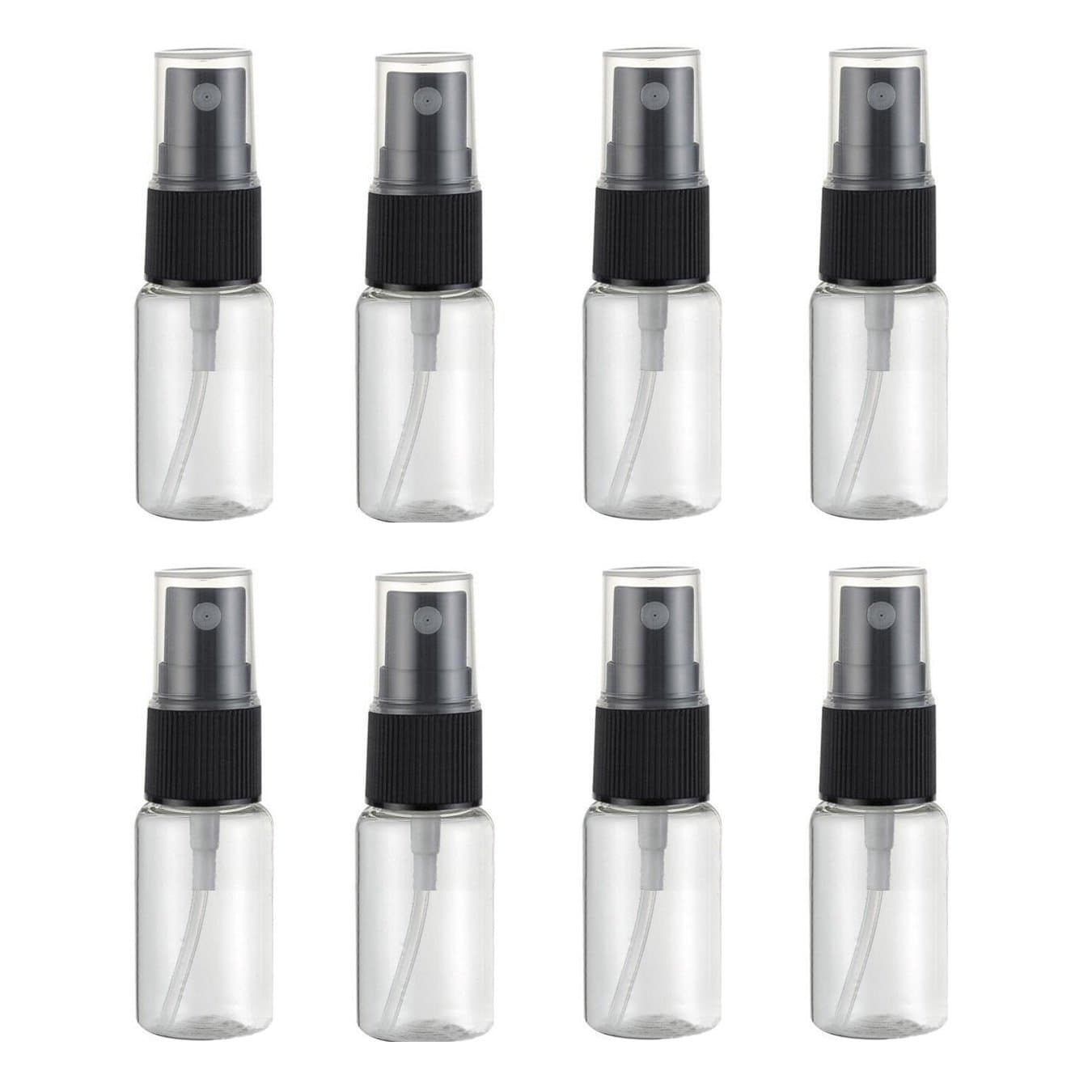 UOOOM 8pcs Atomiser Spray Bottle Set 10ml Transparent Plastic Empty Refillable Beauty Spray Bottle Fine Mist Travel Makeup Bottle (10ml)