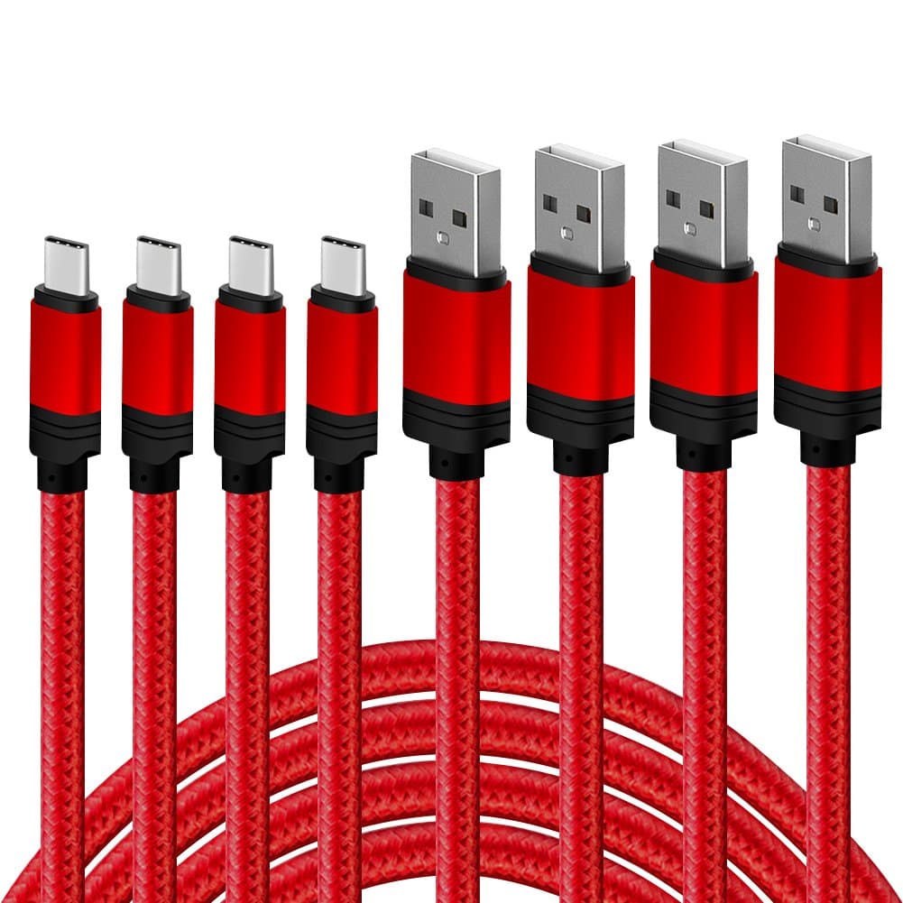 USB C Cable, (4PACK 1ft 3ft 6ft 10ft) USB C to USB A Charger, Type C to USB 3.0 Sync & Charging Cable/Cord for Samsung Galaxy S9 S8 Note 9, Pixel, LG V30 G6 G5, Nintendo Switch,ChromeBook ,OnePlus 5