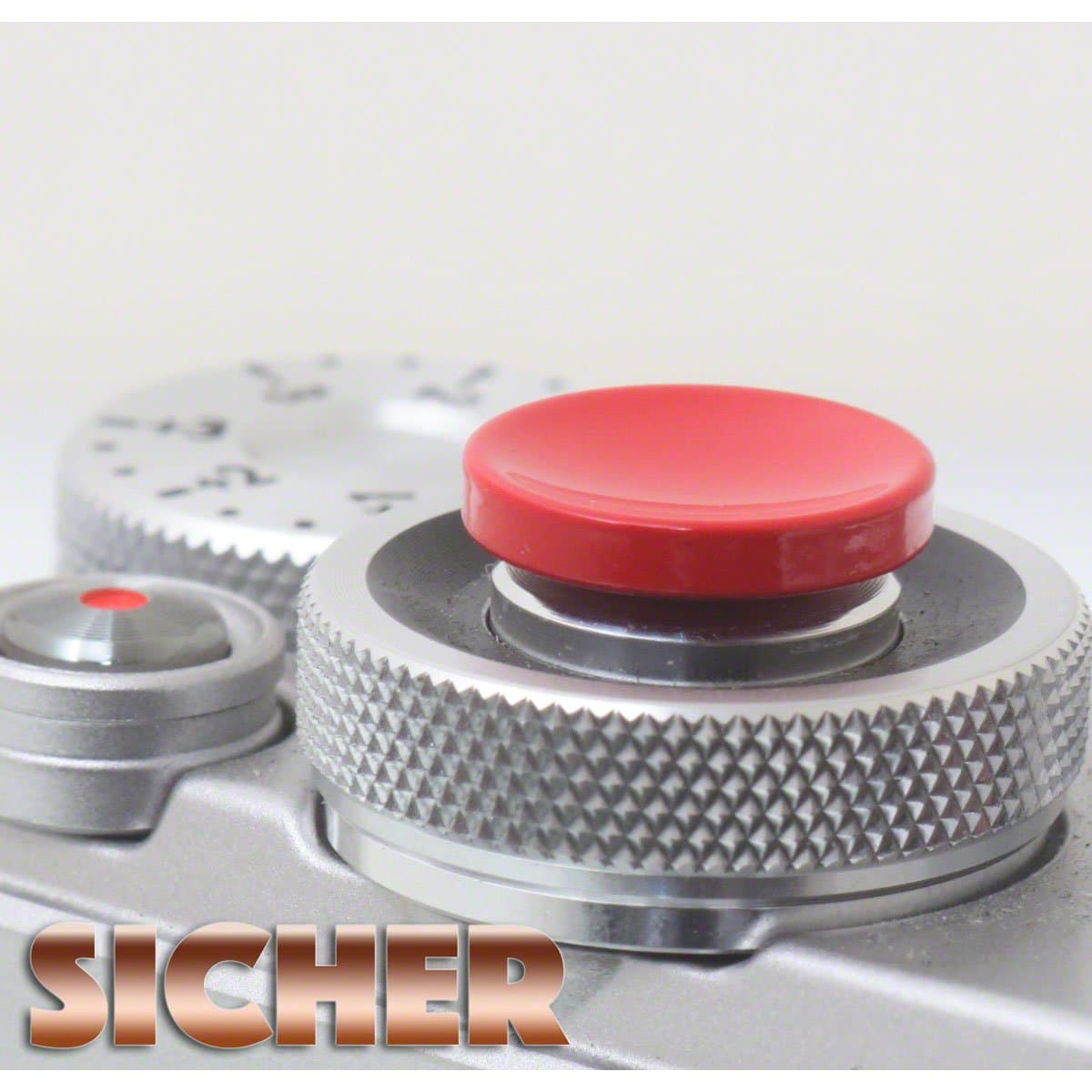 SICHERSoft Release Shutter Button for Cameras. Quality Brass. RED Concave.
