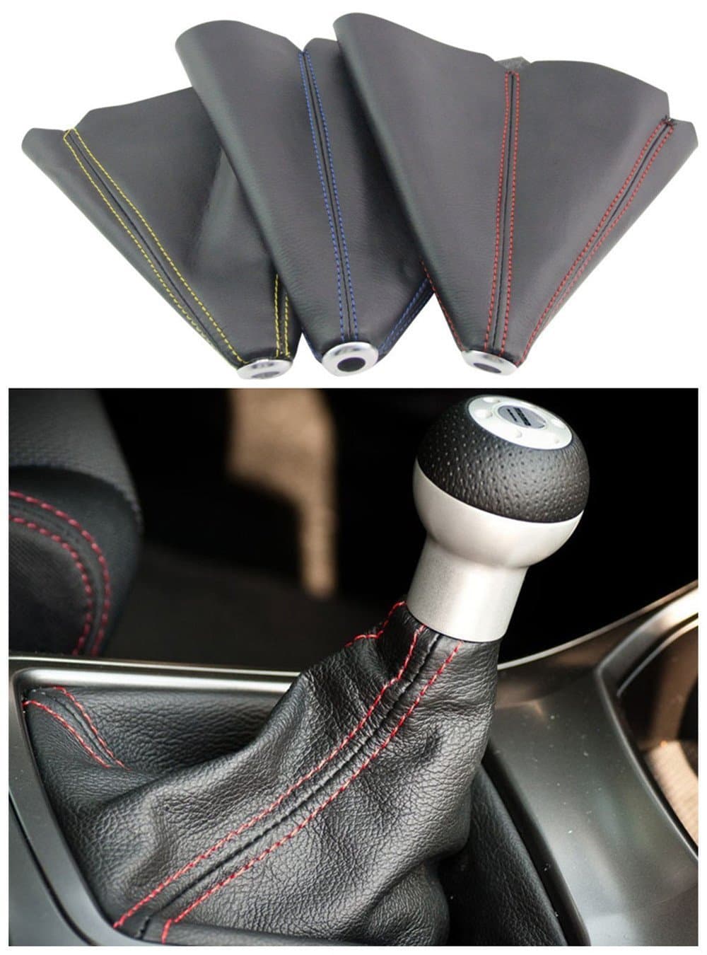 PVC Shift Boot for Manual Automatic Car/Auto Gear Shift Knob Cover MT/AT Universal Type(Deep Red)