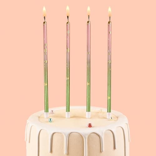 CAKE CODE 24-Count Long Thin Birthday Candles, Cake Candles, Birthday Parties, Wedding Decorations, Party Candles