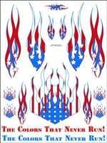 SIC018 US Flag Flames Decal Sheet