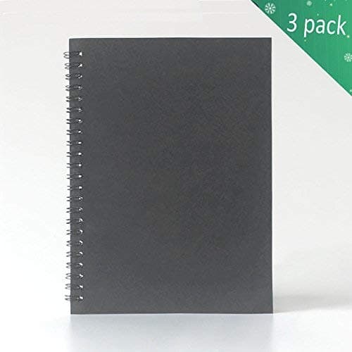 Spiral Notebook, 3 Pack Wirebound Notebook 1 Subject 60 Sheets of Double-Sided College Ruled Paper,8mm Wide Ruled by Twinkle (Gentle Grey 3 Pack)