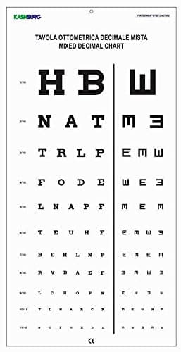 Mixed Decimal Ophthometric Chart 3 mtr Vision Eye Chart