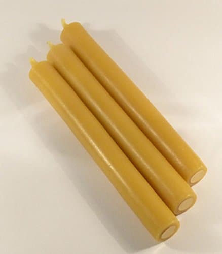 Solid British Beeswax Straight Dinner Candle 2cm/18cm x 3