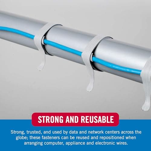 VELCRO Brand 150pk Cable Ties Value Pack | Replace Zip Ties with Reusable Straps, Reduce Waste | For Wire Management and Cord Organizer | 8 x 1/2" Thin Pre-Cut Design, Black and Gray