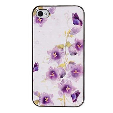 Phalaenopsis Pattern PC Hard Case with Black Frame for iPhone 4/4S