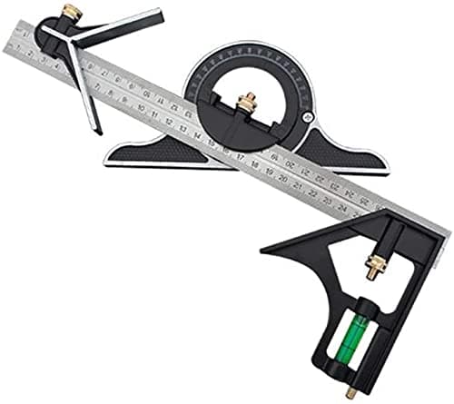 AASONS Combination Square 12” Horizontal Square Stainless Steel Multi-Function Carpentry Squares Right 90° Angle Ruler Woodworking Square Adjustable & Protractor Level Measure Measuring Set 4 Pieces