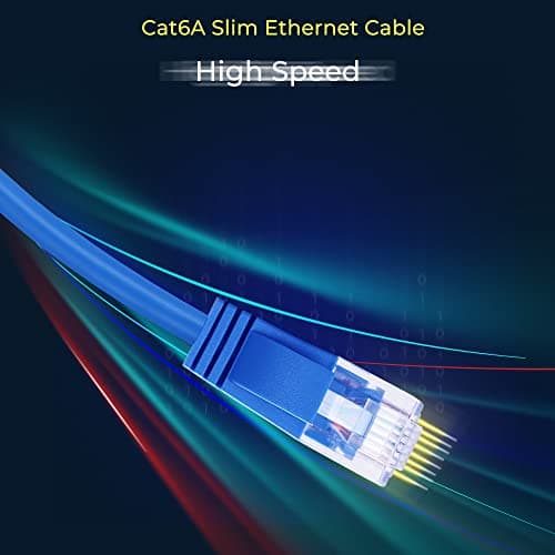 Rapink Patch Cables Cat6a 1ft (10 Pack) Slim, Cat6a Ethernet Patch Cable 10G Support, Snagless Cat 6 Patch Cable for Patch Panel to Switch, Flexiable Cat 6a Ethernet Cable with Gold Plated