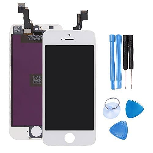 For iPhone 5S LCD Display Touch Screen Replacement - Black Digitizer Frame Assembly Full Set with Free Tools and Professional Screen Protector / 4.0 inch