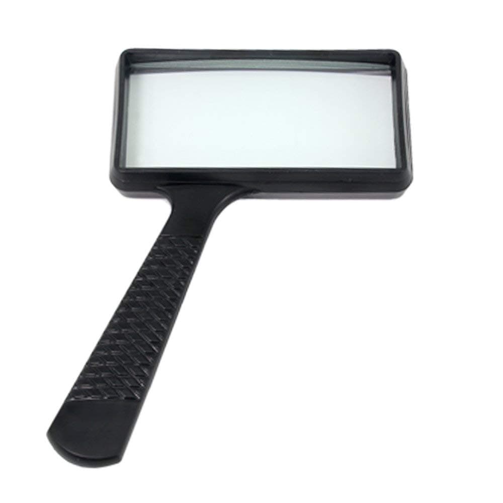 Ultra-Large Rectangular Hand-held Magnifier (3X Magnification) - Scratch-Resistant Glass Lens - Large Horizontal Viewing Angle