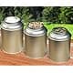 Round Stackable Tea Tin (3-Pack), Canisters with Dual Lid and Chalk Labels for Loose Leaf Tea Storage, Coffee Beans and Dried Goods