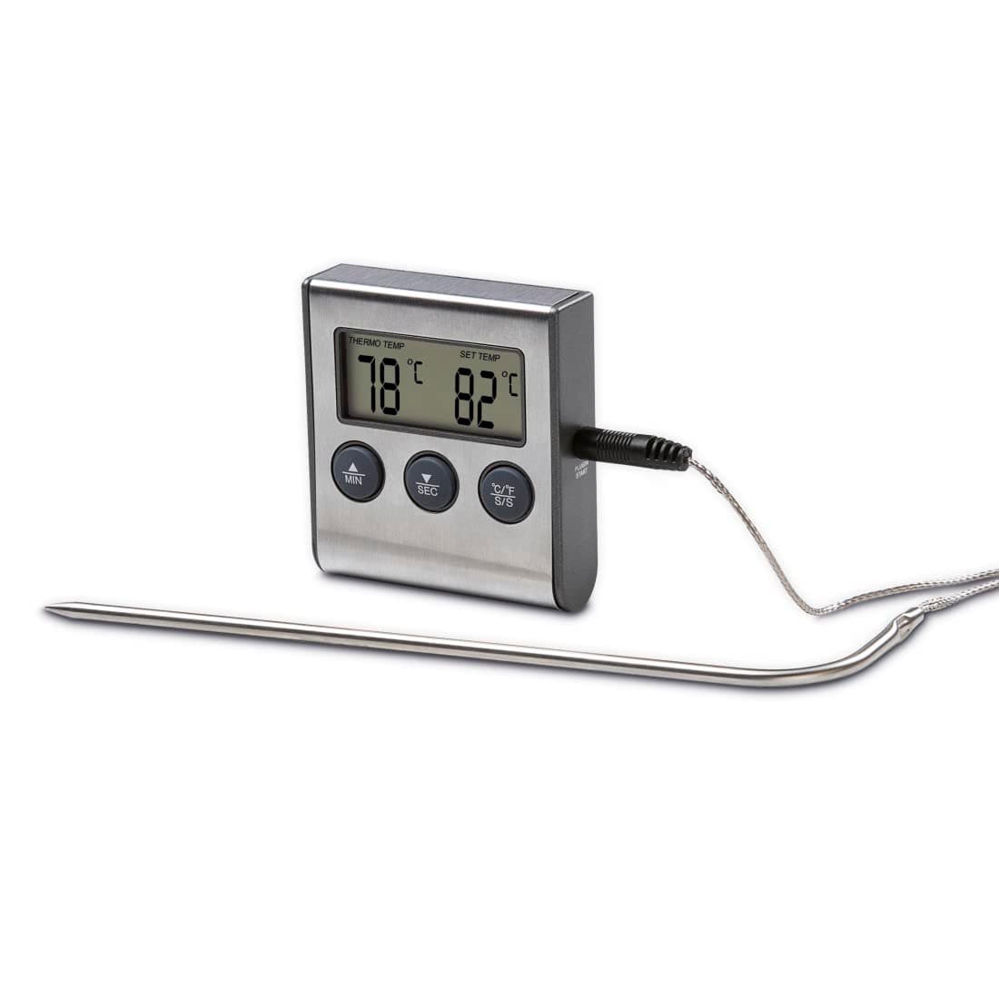 111381 Digital Meat Thermometer with Timer and Cable Sensor
