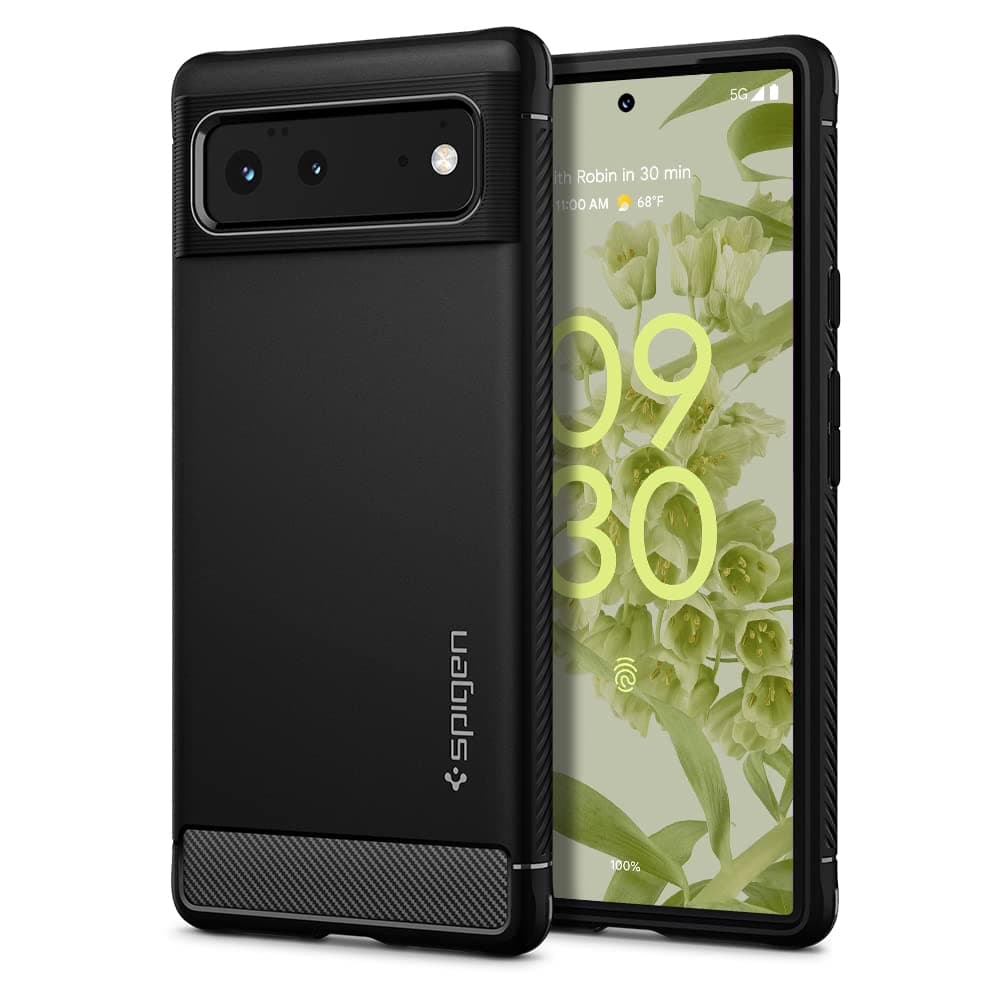 Spigen Rugged Armor for Google Pixel 6 Case, Pixel 6 Back Cover (2021) - TPU๏ฝMatte Black
