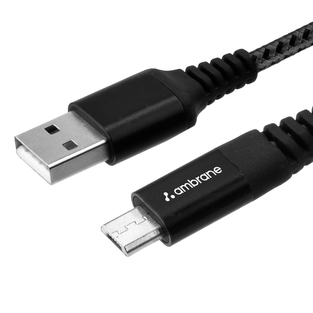 Micro USB Cable 3A Fast Charging 1M Braided Cable for Smartphones, Tablets, Laptops & other Micro USB devices, 480Mbps Data Sync, Quick Charge 3.0 (RCM 10, Black)