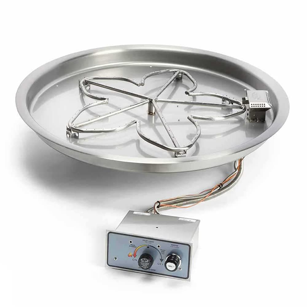 Hearth Products Controls HPC Fire Push Button Flame Sensing Fire Pit Burner Kit (PENTA31FPPK-FLEX-NG), 31-Inch Bowl Pan, Natural Gas, UL Listed