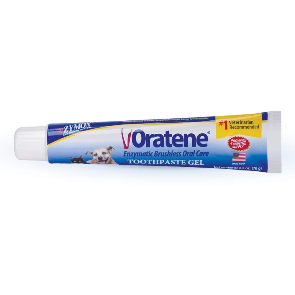 ZYMOX Oratene Brushless Toothpaste Gel for Dogs and Cats, 2.5oz