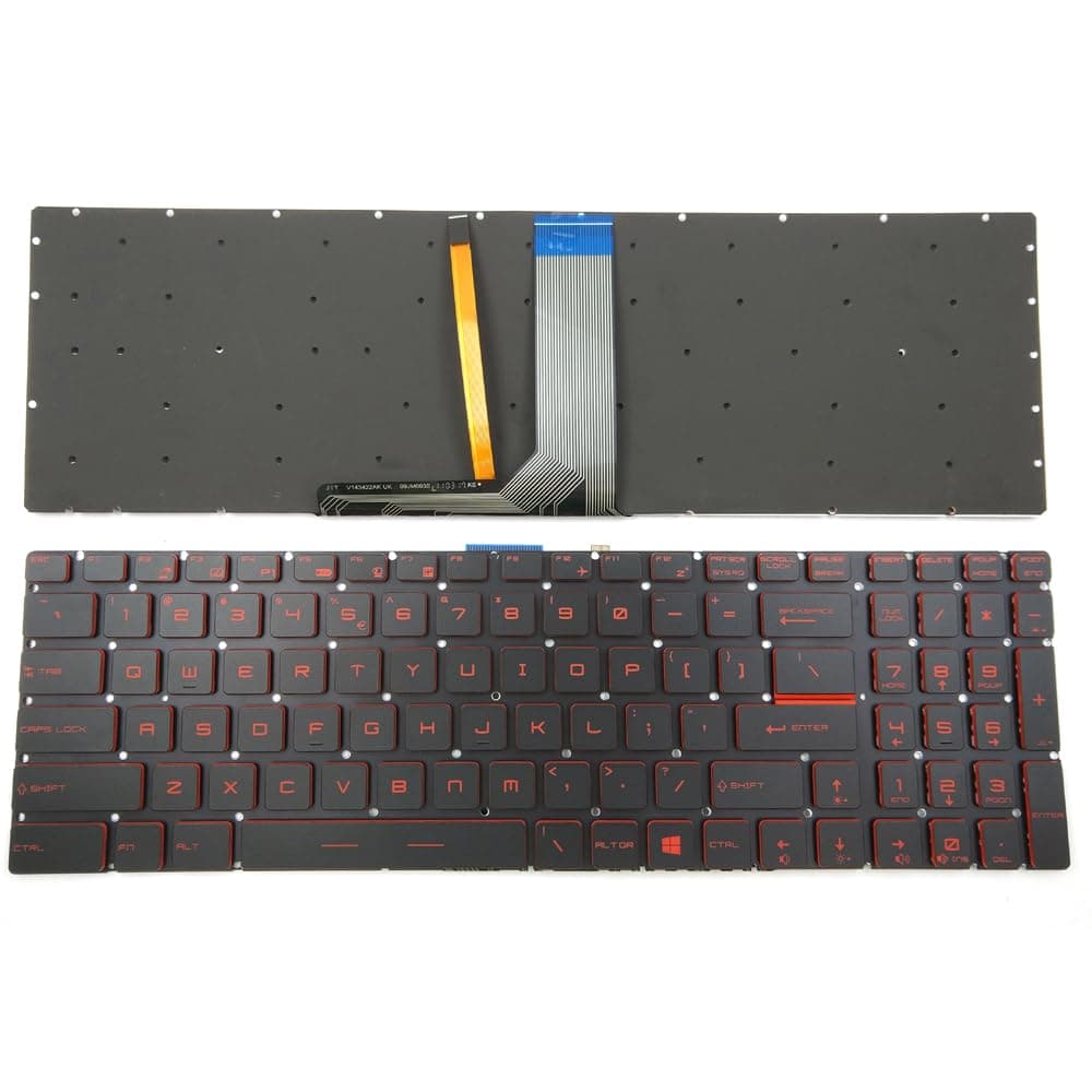 Replacement Red Backlit Keyboard for MSI GF75 Thin 9SC 9SD 9SE GL63 8RC 8RD 8RCS GL62 GL62M GL62MVR GL72 GL72M 7REX 7RDX GV62 GV62VR GV72 7RD 7RE GV72VR MS-16J9 MS-16P7 MS-17F1 Laptop