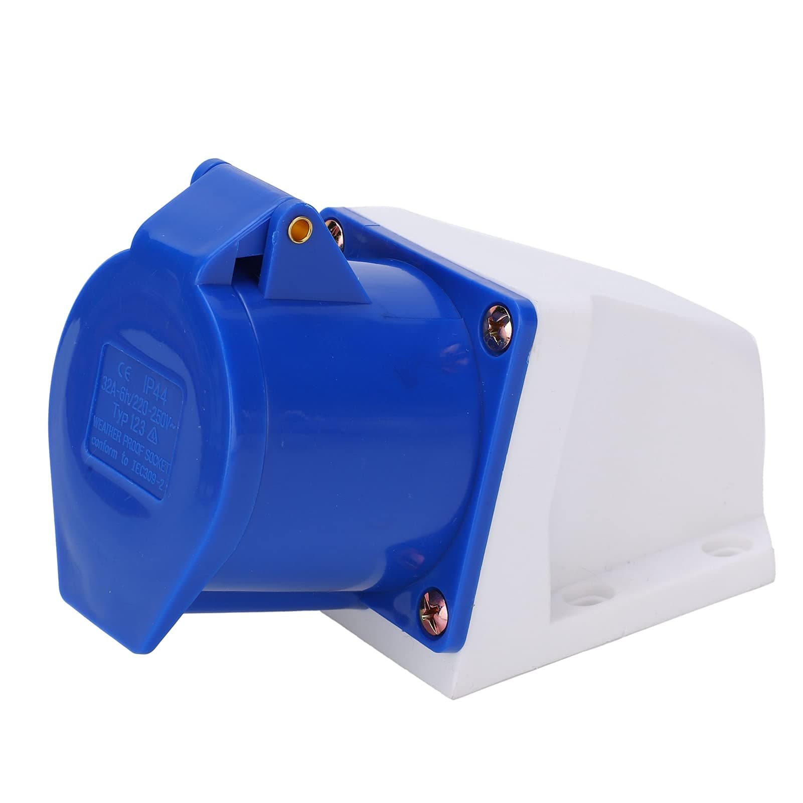 32AMP Socket, 2P+E 220V to 250V Wall Socket Waterproof IP44 Plug Connector Socket, 3Pin 1Phase Industrial Power Socke
