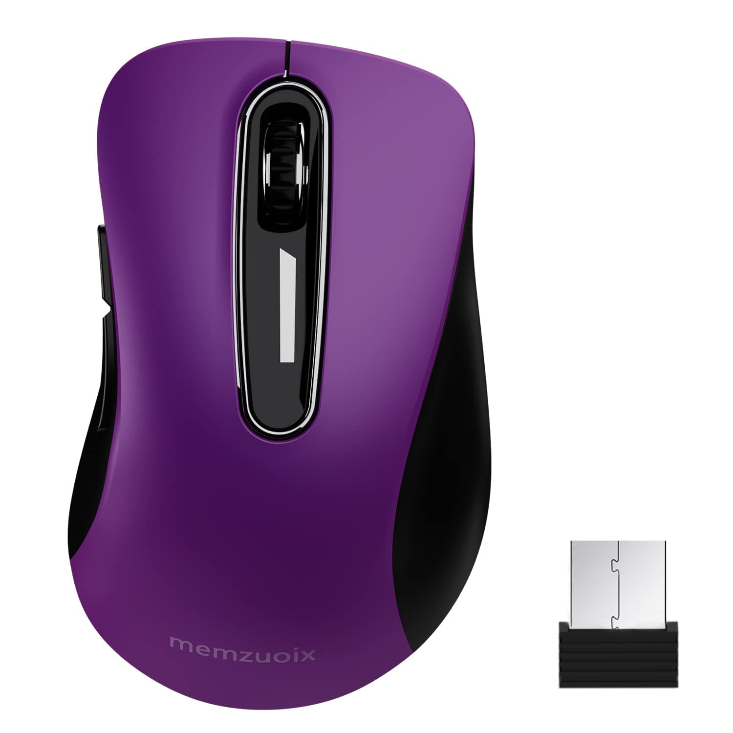 2.4G Wireless Mouse, 1200 DPI Computer Mouse with USB Receiver, Portable Wireless USB Mouse Battery Powered Cordless Mouse for Laptop, PC, Desktop, 5 Buttons, Purple