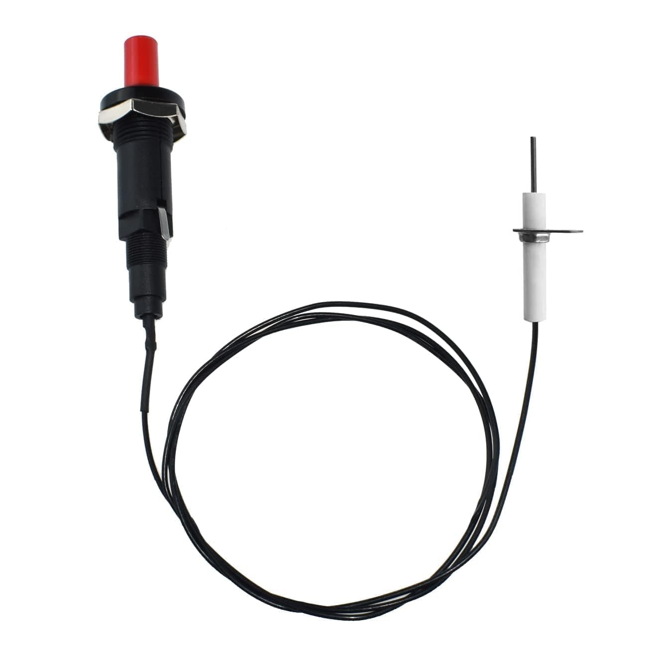 Piezo Spark Ignition, Propane Push Button Piezo Igniter Kit with Threaded Ceramic Electrode lgniter Fit for Gas Fireplace, Oven, Heater, Kitchen lgniter (1 Pack)