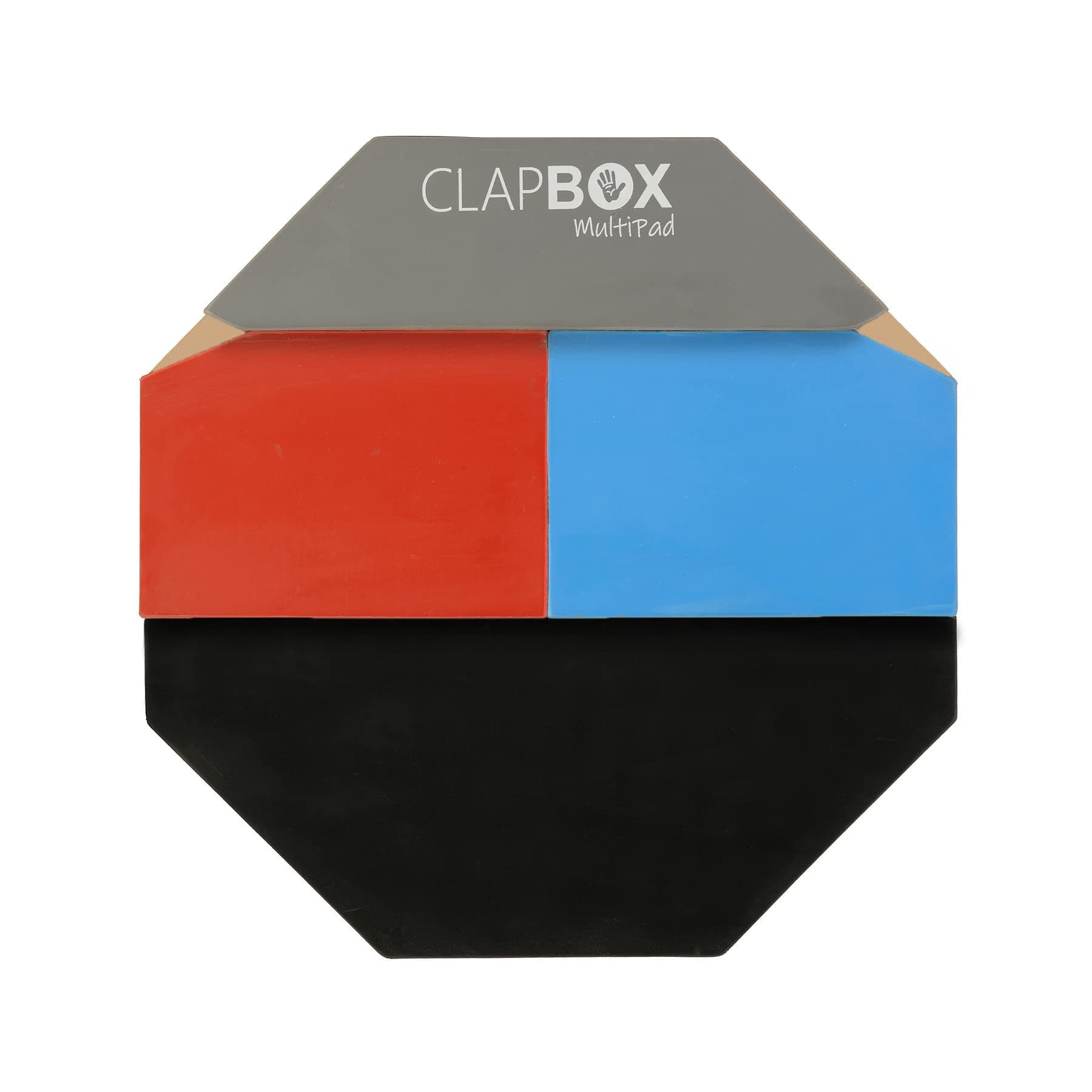 Clapbox Multipad Drum Practice Pad - 4 Different surfaces, 12 inches (Practice Pad Only)
