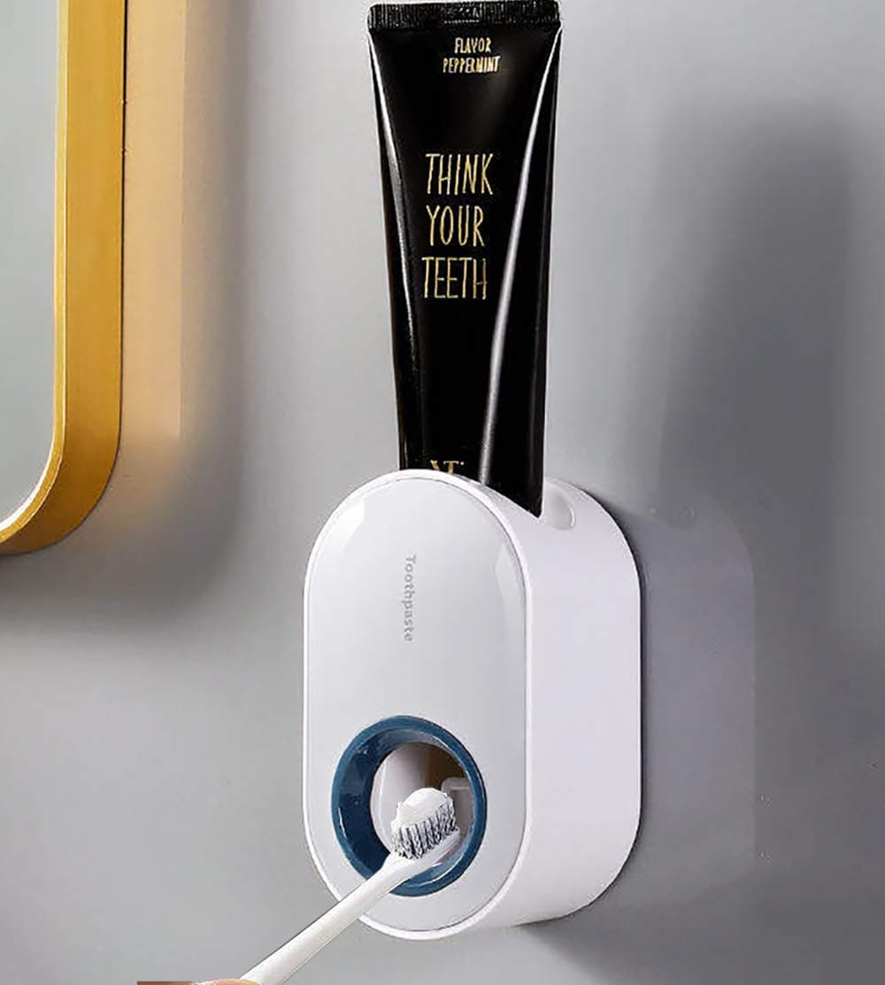 Toothpaste Dispenser Wall Mount for Bathroom Automatic Toothpaste Squeezer for Kids & Family Shower. (Gray)