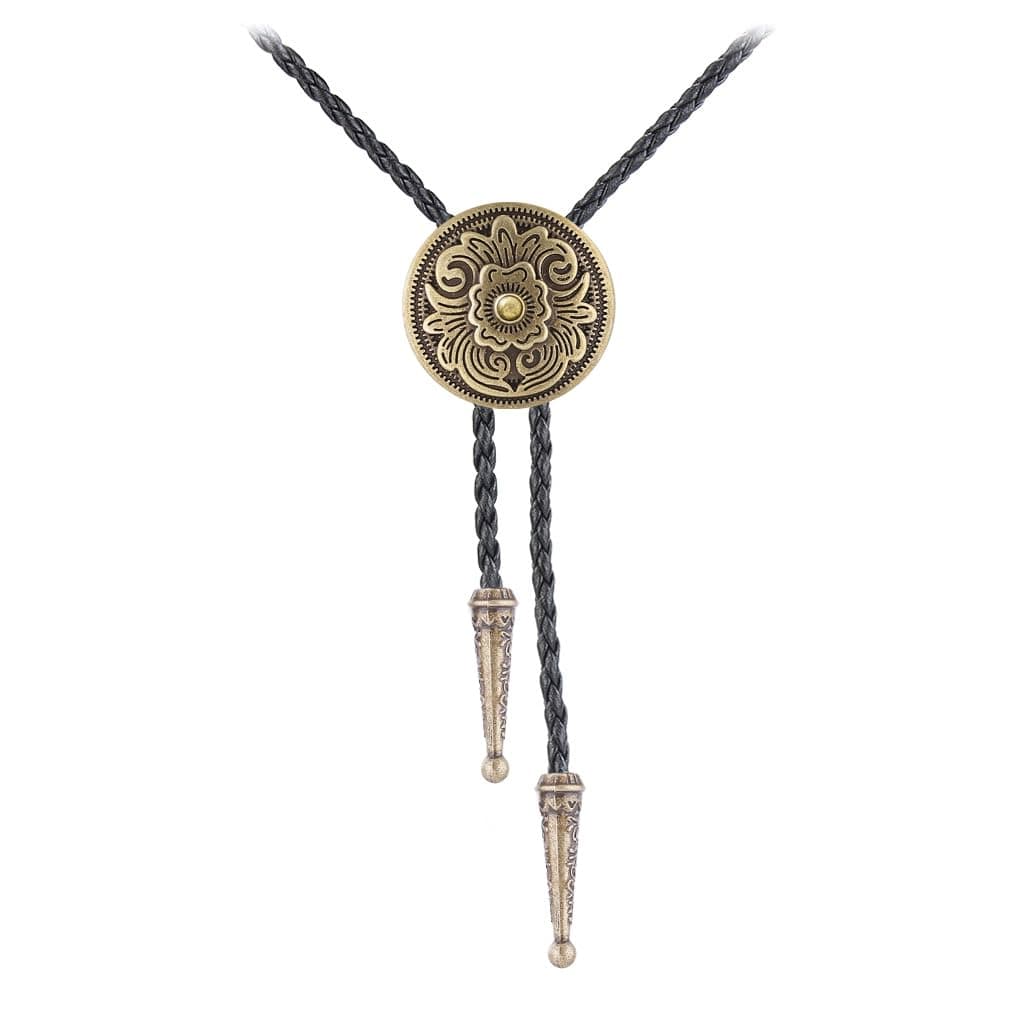 Native American Bolo Tie Rodeo Cowboy Leather Necktie Western Necklace Costume Accessories for Men,Women