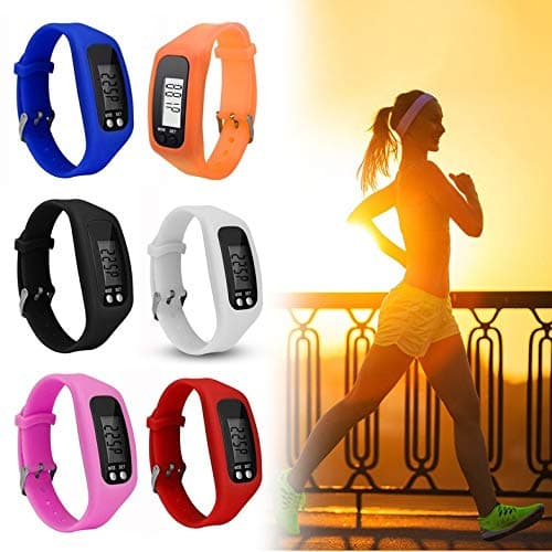 CamKpell Multifunction Smart Bracelet Pedometer Activity Tracker 5 Digit LED Display Outdoor Sport Wristband Health Watch for Adults - blue