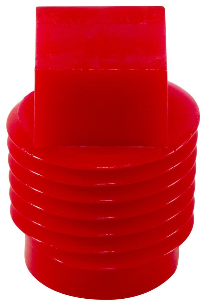 Caplugs P-28 P Series Plastic Threaded Plug for Pipe Fittings, HD-PE, To Plug Thread Size 1/4" NPT, Tapered & Straight, Temporary Seals, Thread Protection, Leak Prevention, Red, Pack of 100 (99390174)