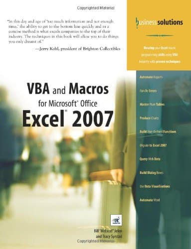 VBA and Macros for Microsoft Office Excel 2007