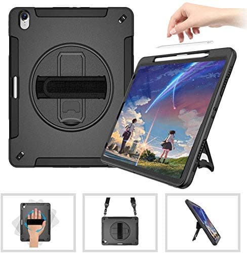 Case for iPad Pro 12.9 2018, Shockproof Protective Case with 360 Degree Swivel Kickstand & Straps for iPad Pro12.9, Heavy Duty Full Body Rugged Kids Proof iPad Pro Case (3rd Generation)