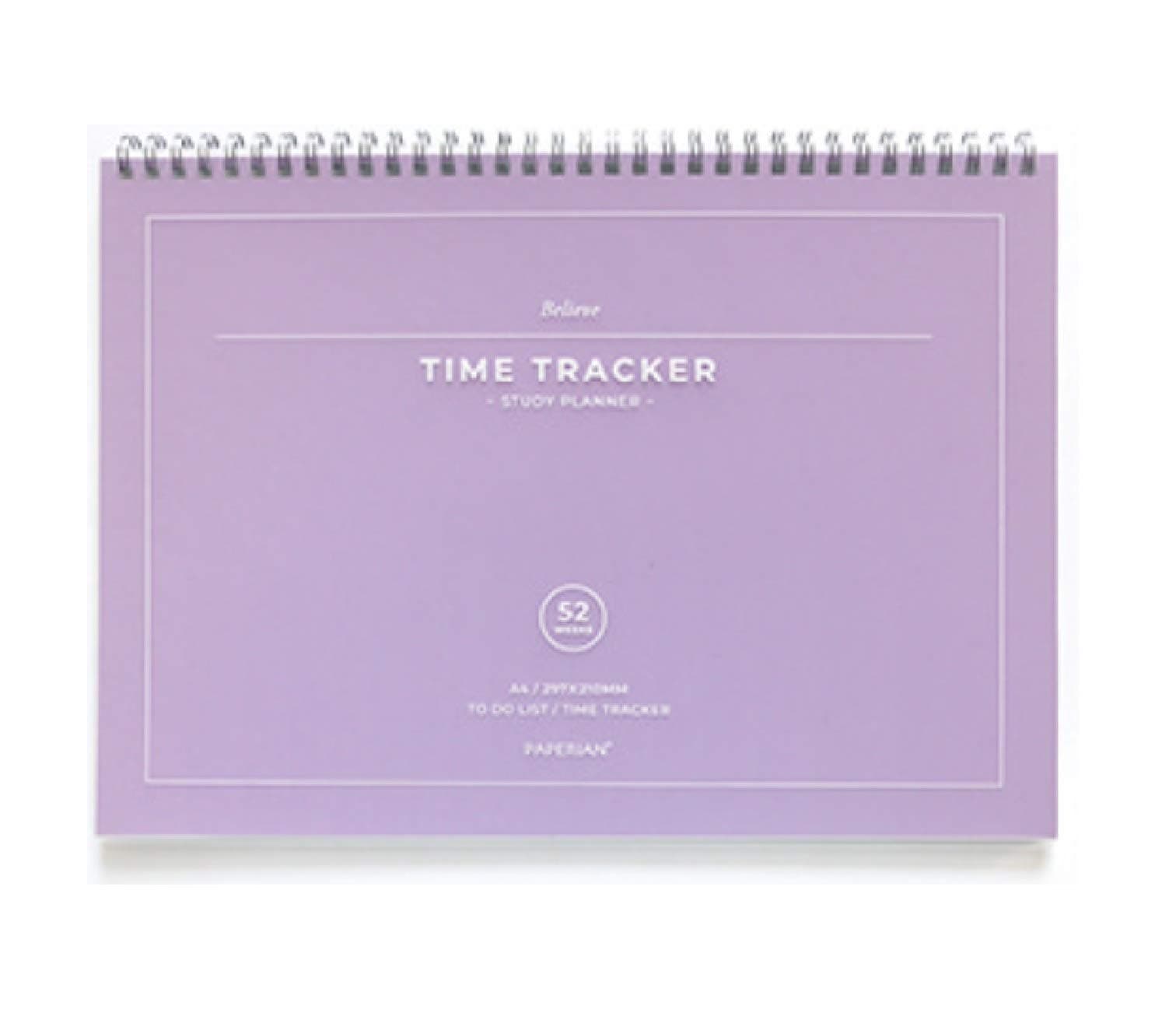 Believe TIME Tracker - A4 Size Wirebound Undated Study Planner/to do List/Scheduler (Violet)